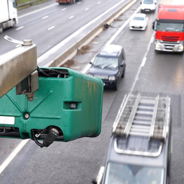 ANPR camera looking over traffic